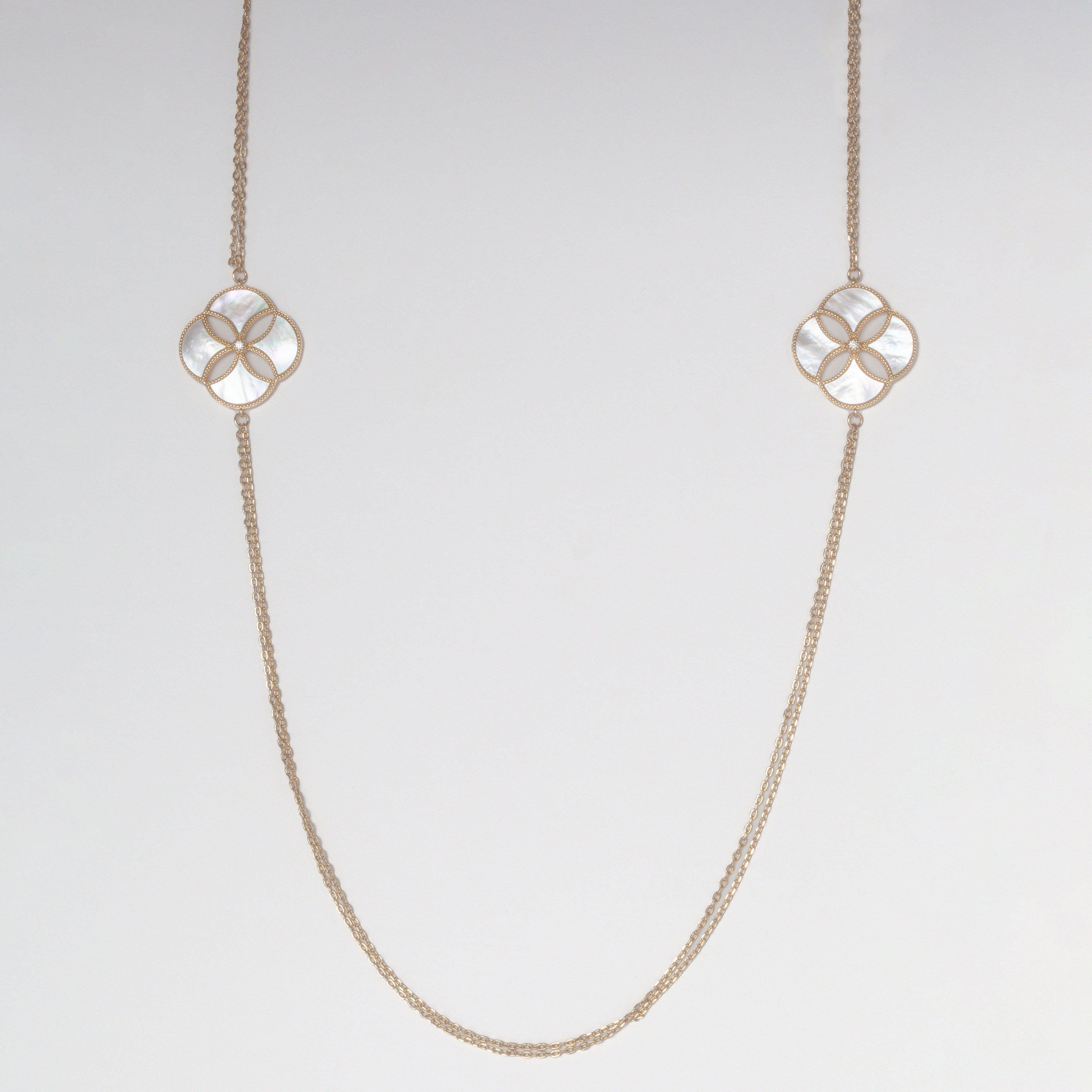 Dôme Gemstone Double Station 4 Motif Long Necklace | Cirque D'Or Canada USA