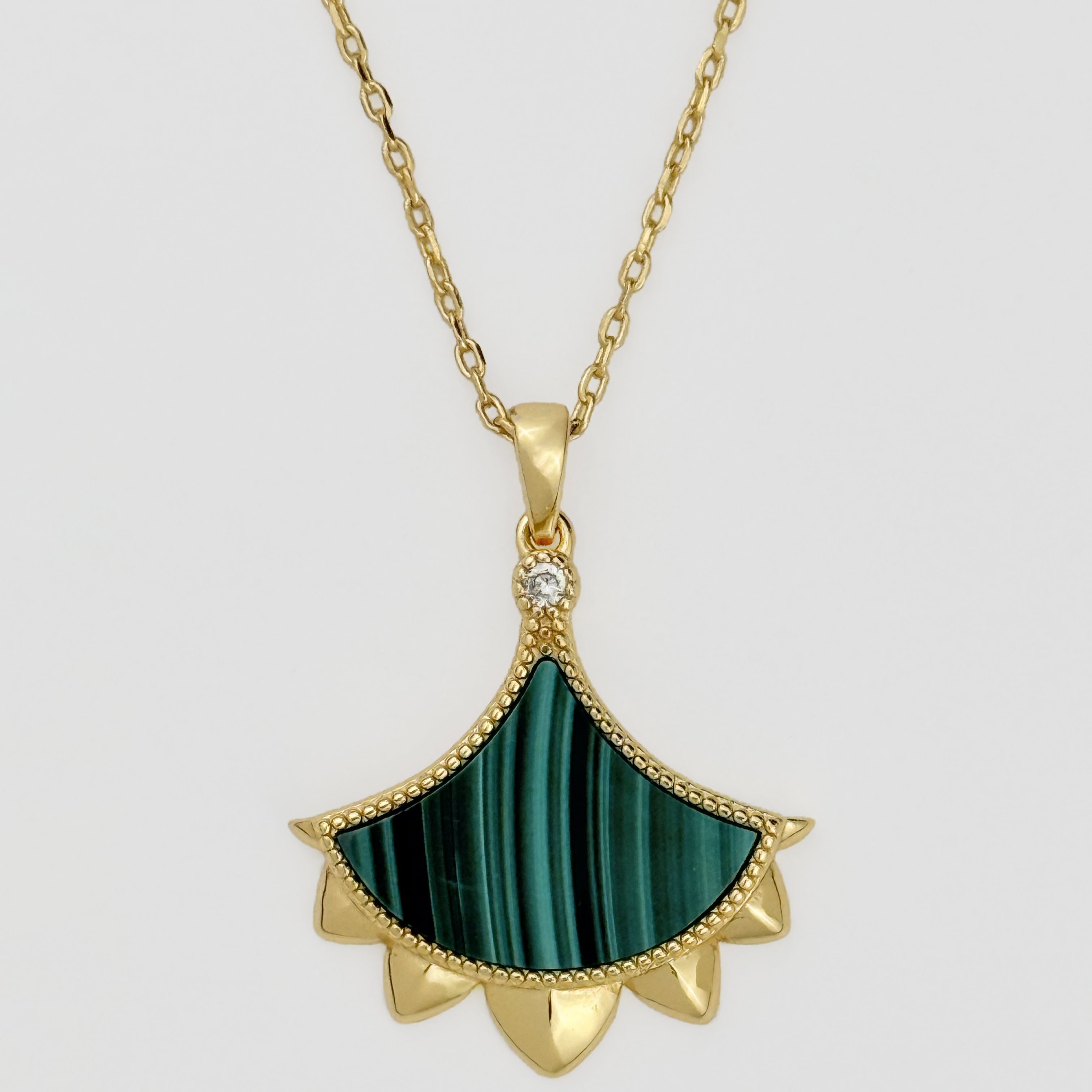 Dôme Malachite Single Motif Pendant Plated in Vermeil | Cirque D'Or Canada USA