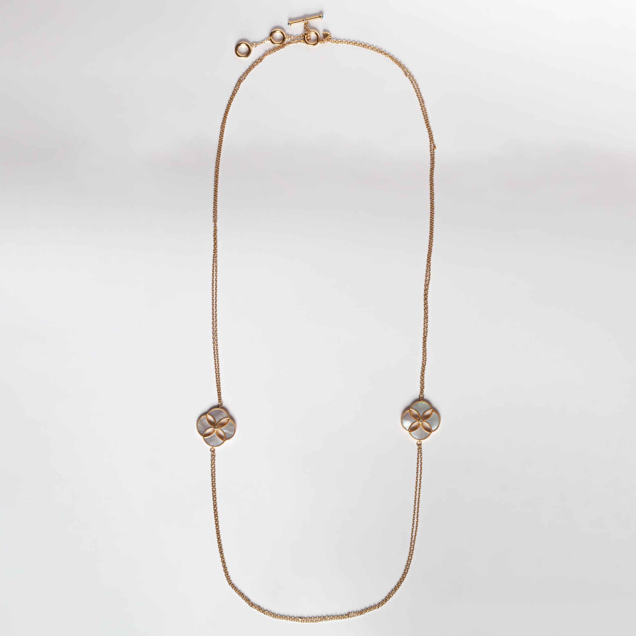 Dôme Gemstone Double Station 4 Motif Long Necklace | Cirque D'Or Canada USA
