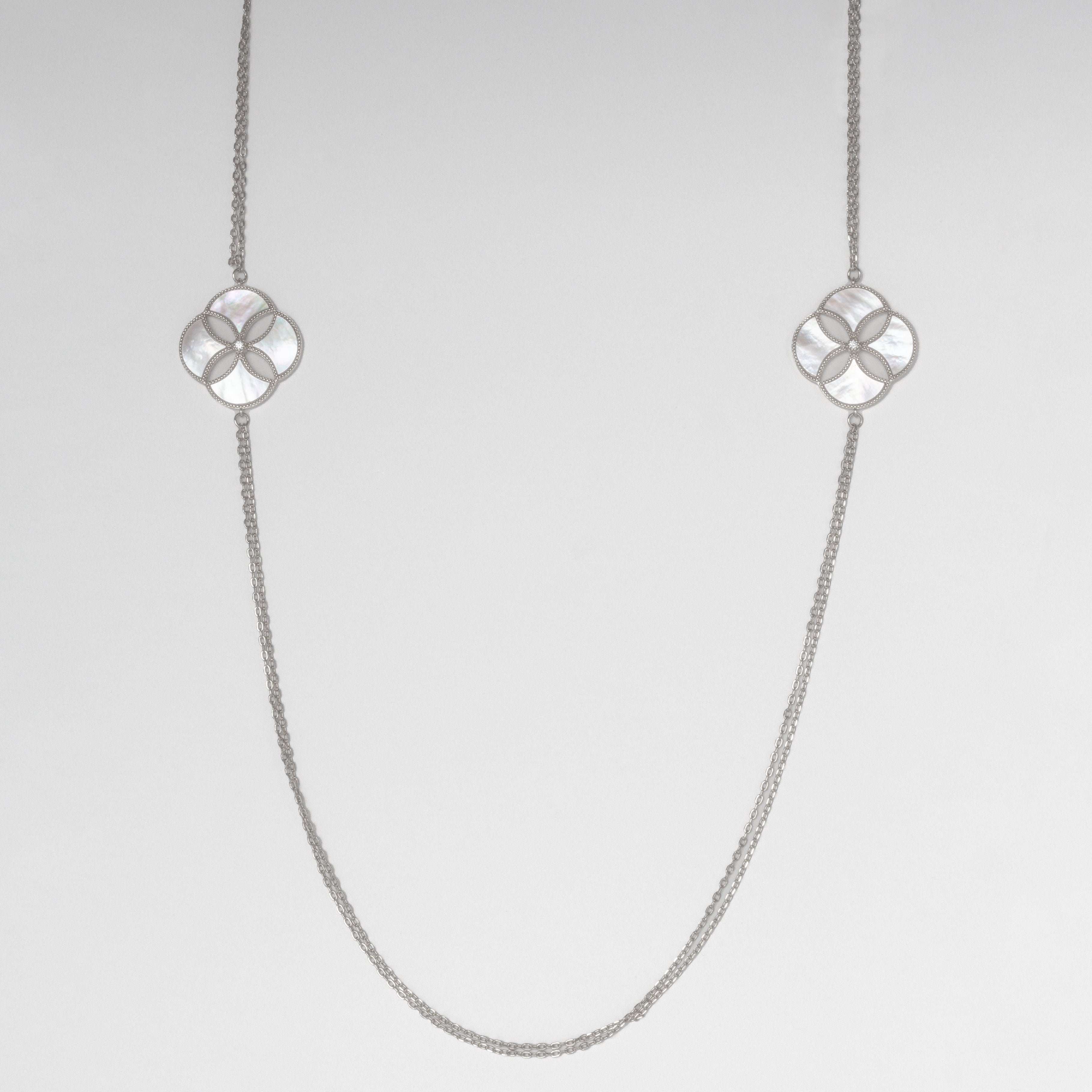 Dôme Gemstone Double Station 4 Motif Long Necklace | Cirque D'Or Canada USA