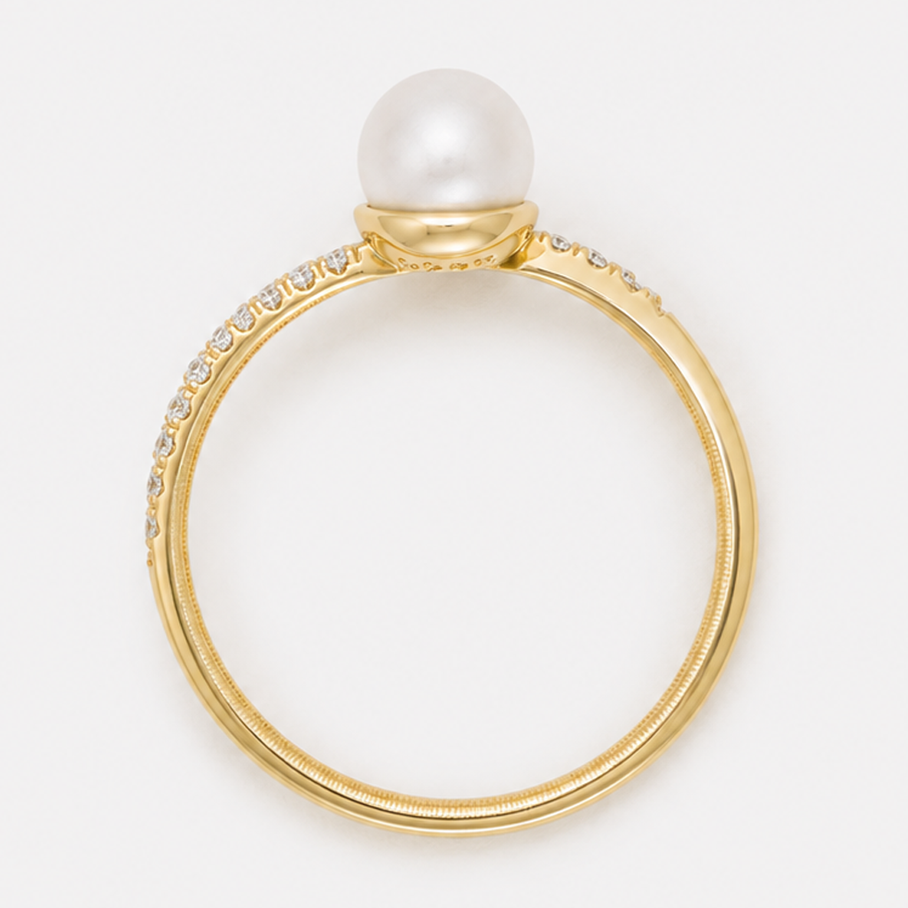 Tempo Embrace Freshwater Pearl Ring in 18kt Gold Vermeil over Sterling Silver with freshwater pearl and zircon | Cirque D'Or Canada USA