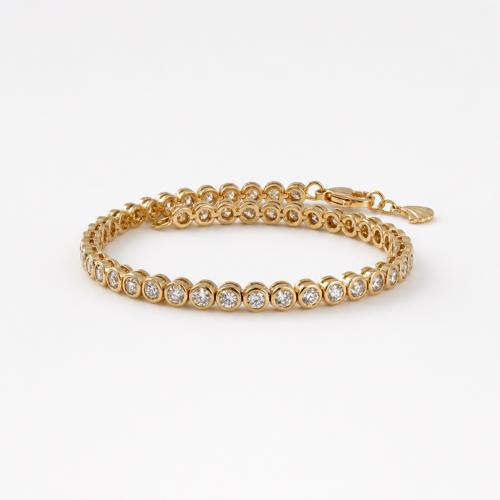 Tempo Cadence Zircon Bracelet in 18kt Gold Vermeil over Sterling Silver featuring a full eternity row of brilliant zircon stones | Cirque D'Or Canada USA