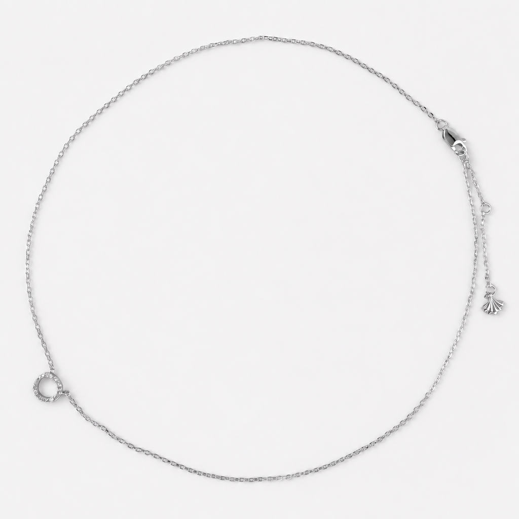 Tempo Halo zircon necklace in rhodium-plated sterling silver | Cirque D'Or Canada USA