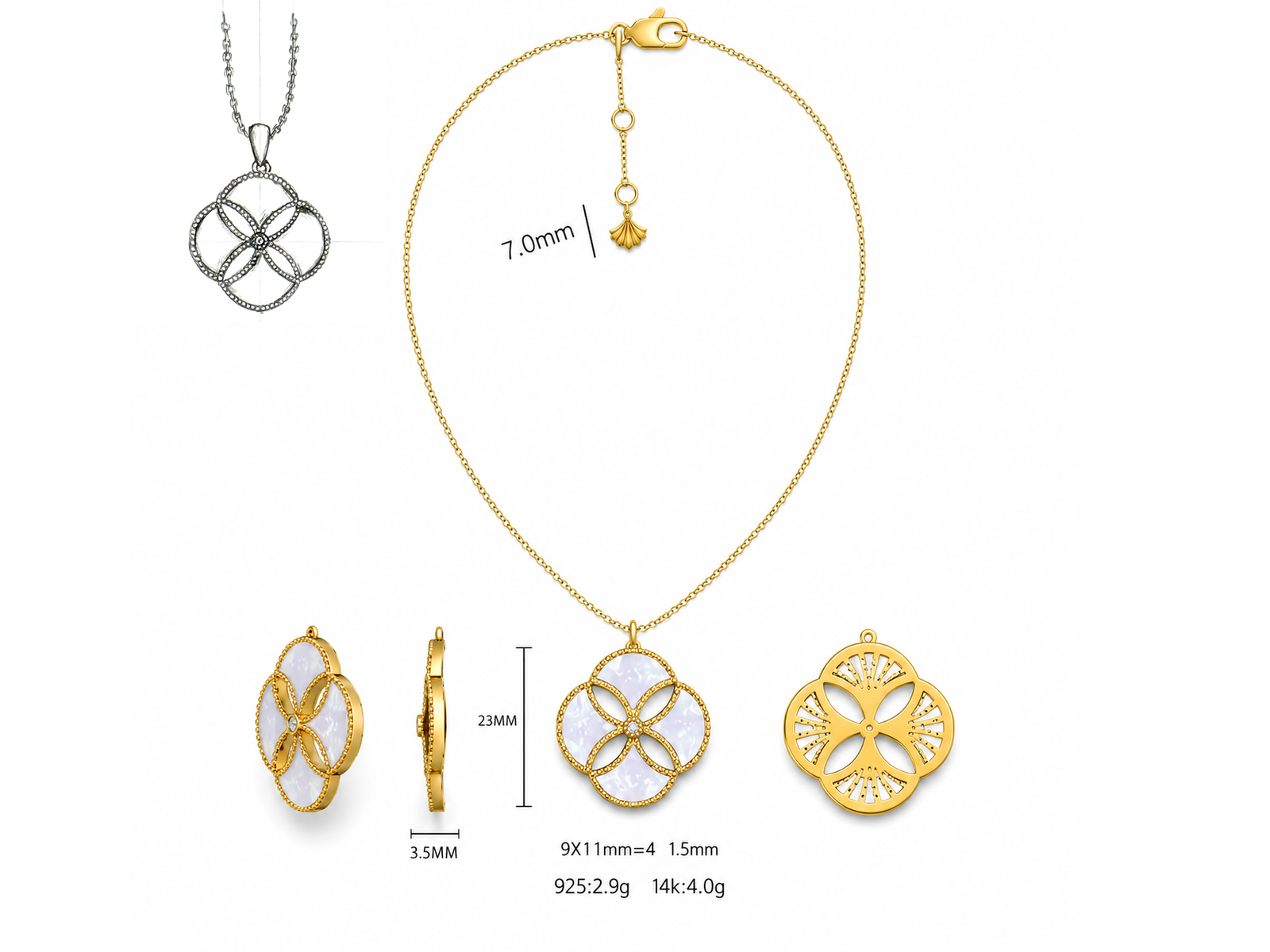 CAD development of a Cirque D’Or Dôme Mother of Pearl pendant