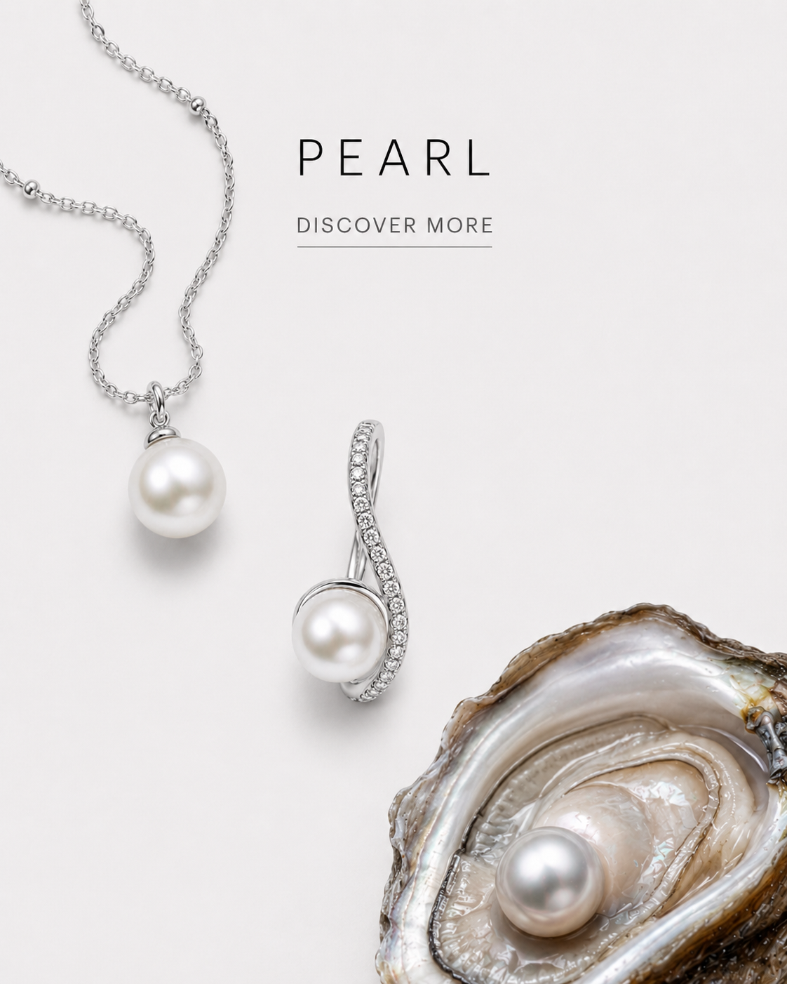 Freshwater Pearl material cover featuring Cirque D’Or pearl jewellery and an oyster pearl