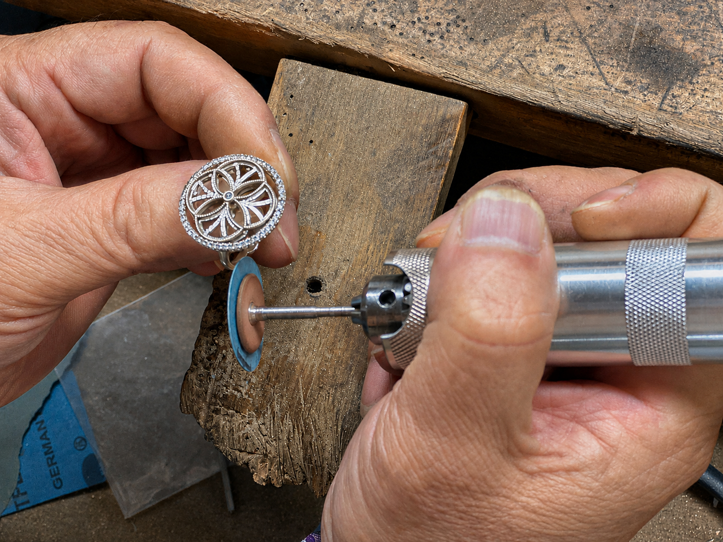 Cirque D’Or jewellery being polished by hand