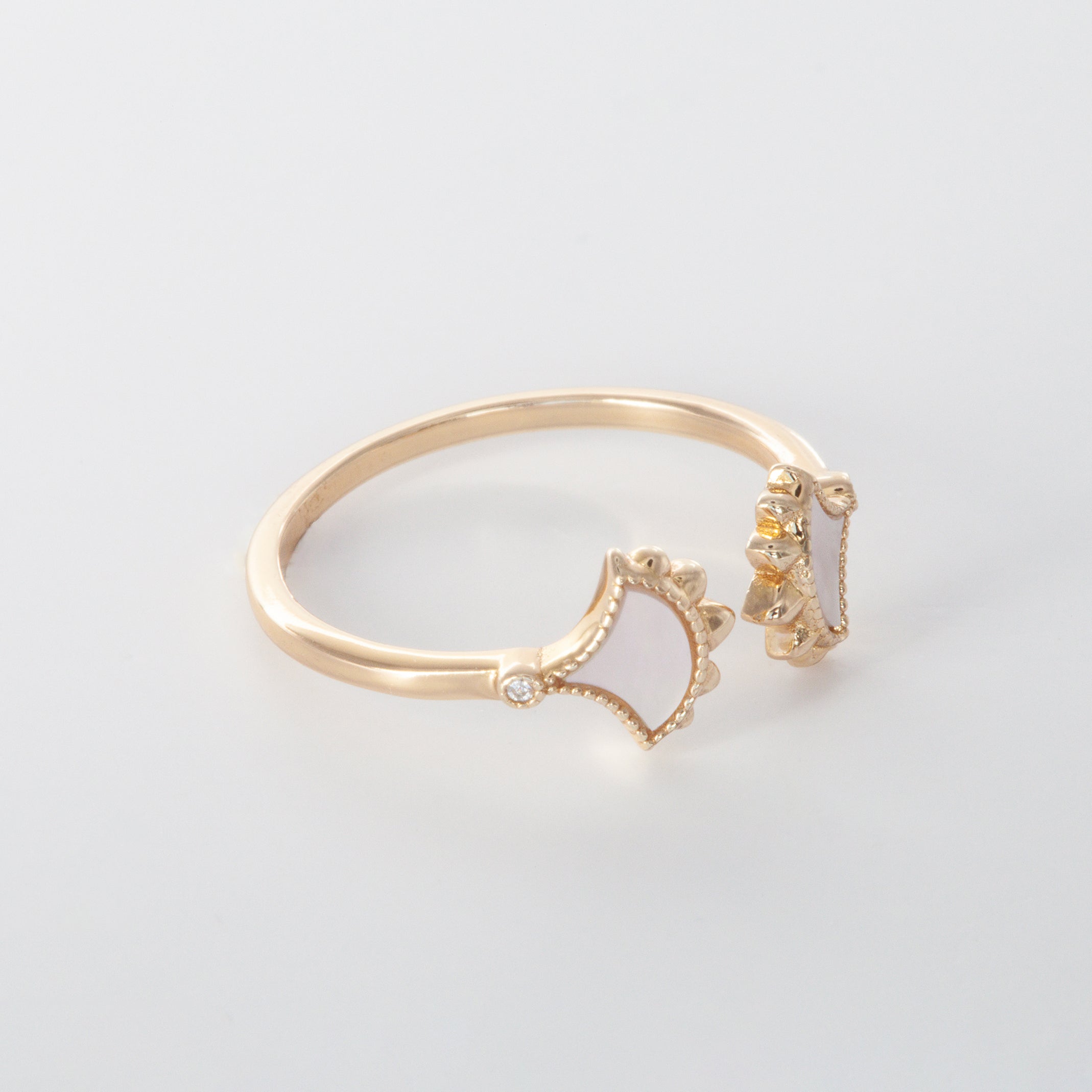 Dôme Gemstone Open Double Motif Ring