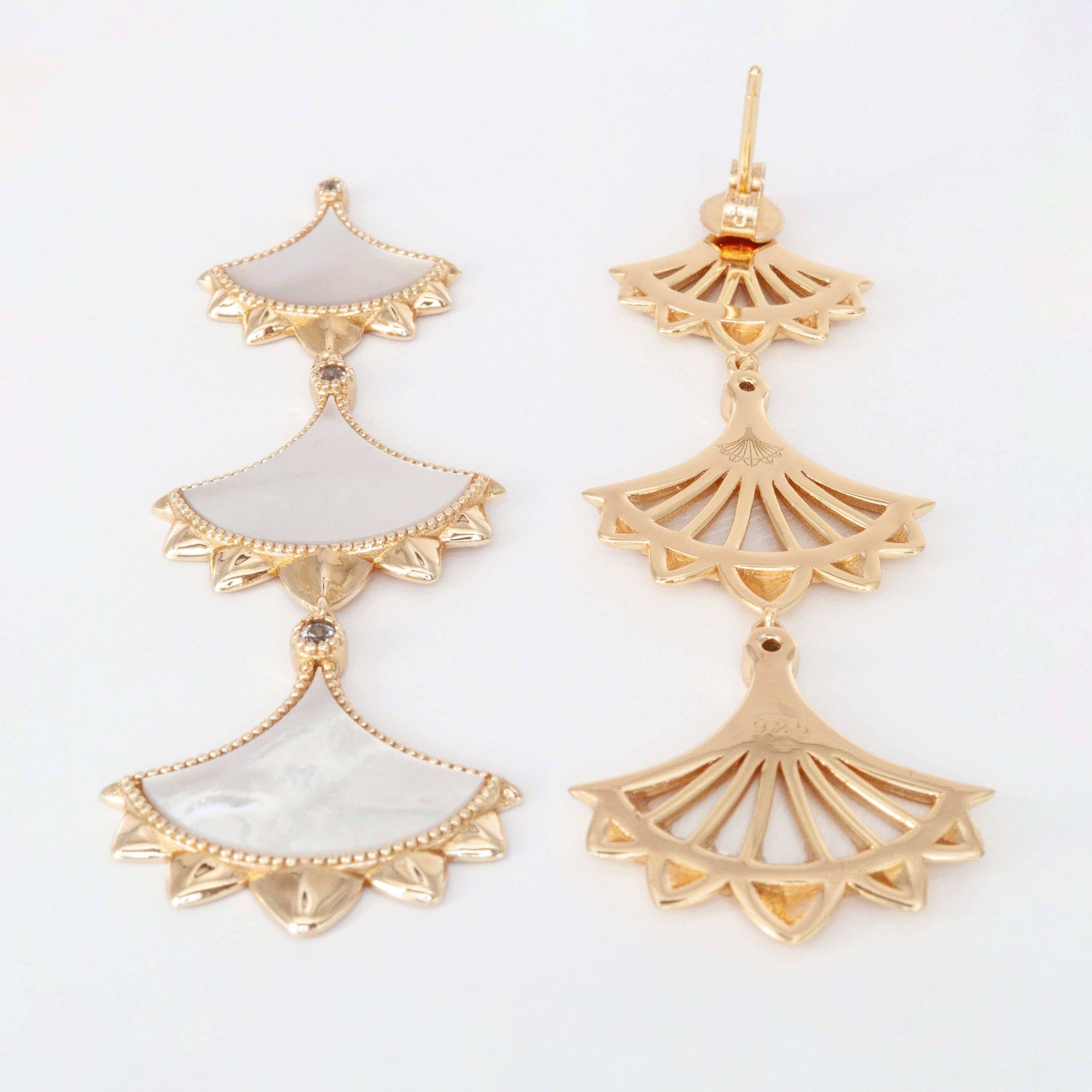 Dôme Gemstone Statement Drop Multi Motif Earrings