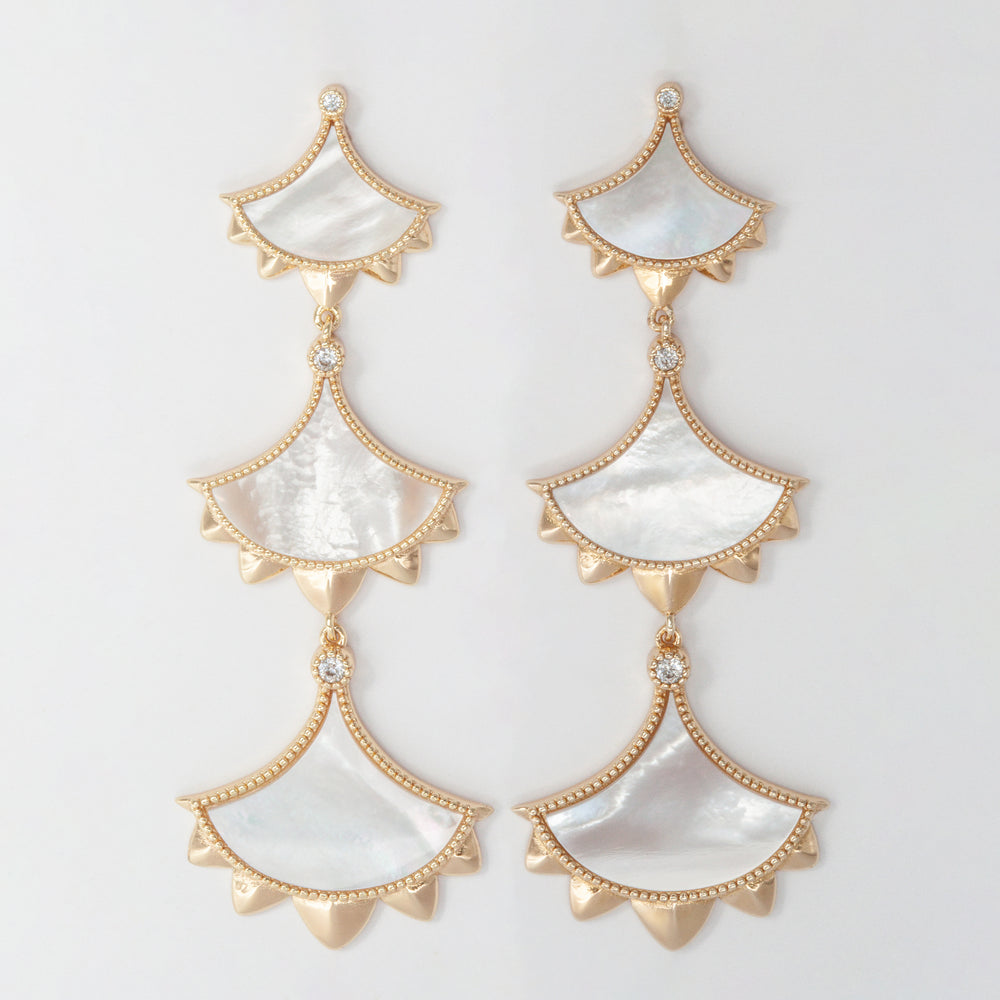Dôme Gemstone Statement Drop Multi Motif Earrings | Cirque D'Or Canada USA
