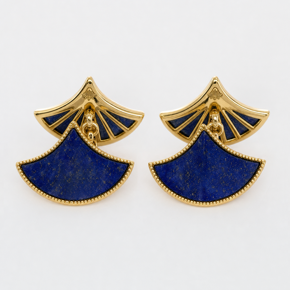 Dôme Lapis Lazuli double motif cufflinks in 18kt gold vermeil over sterling silver | Cirque D'Or Canada USA