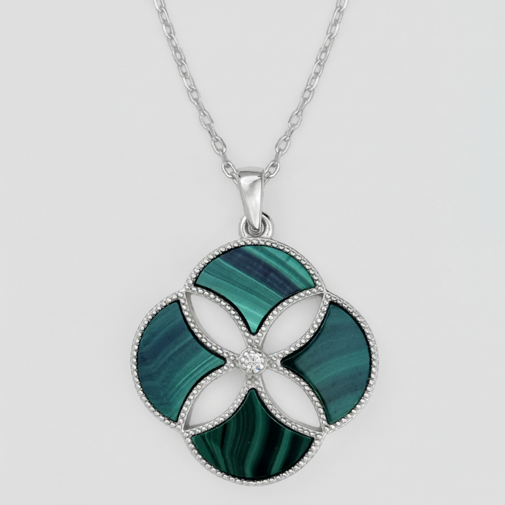 Dôme Gemstone 4 Motif Pendant Plated  in Rhodium | Cirque D'Or Canada USA