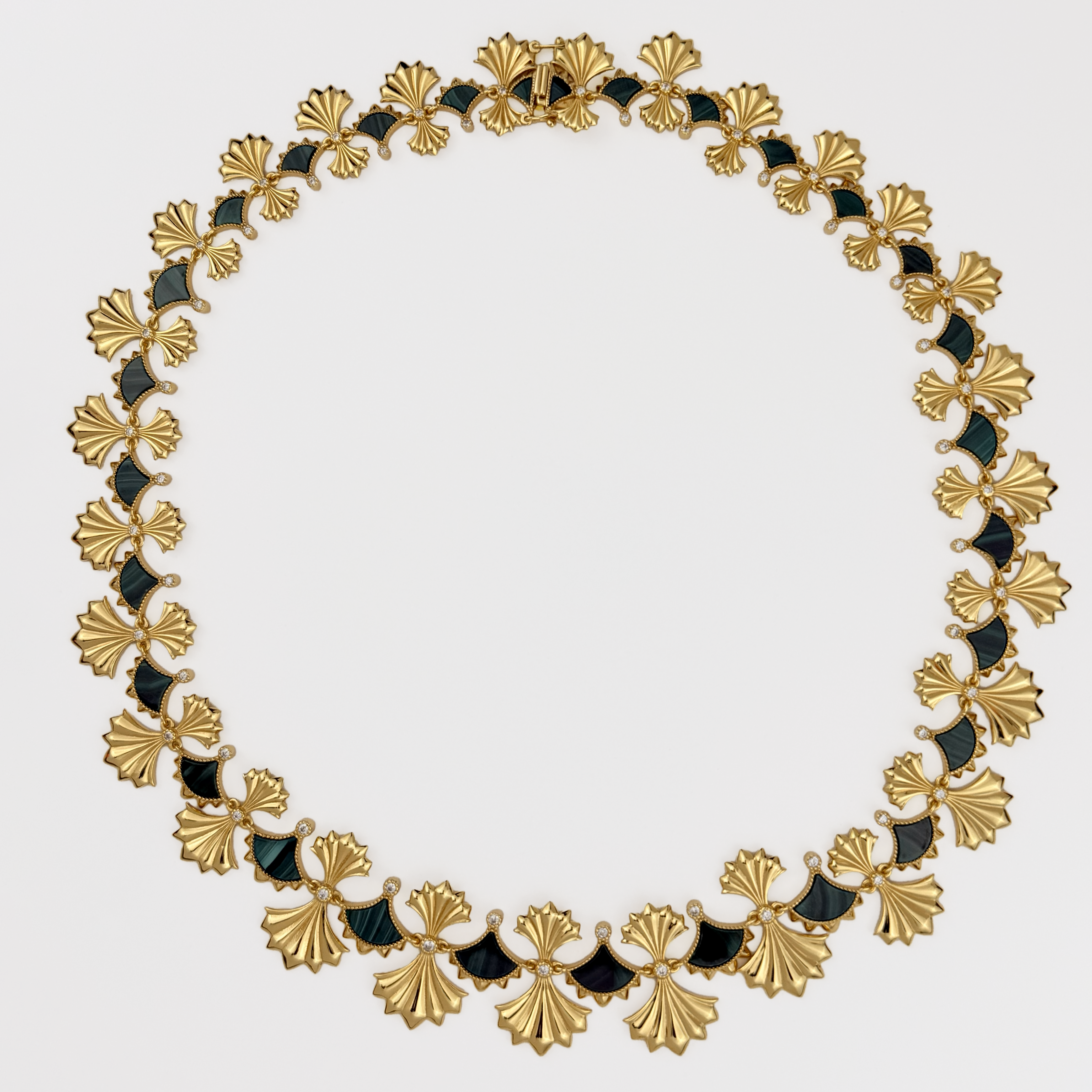 Dôme Malachite Eternity Motif Chocker Necklace Plated in Vermeil | Cirque D'Or Canada USA