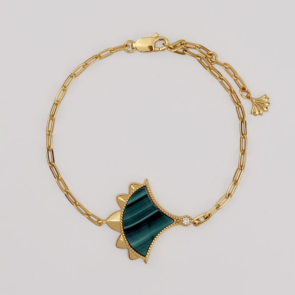 Dôme Malachite Single Motif Bracelet Plated in Vermeil | Cirque D'Or Canada USA