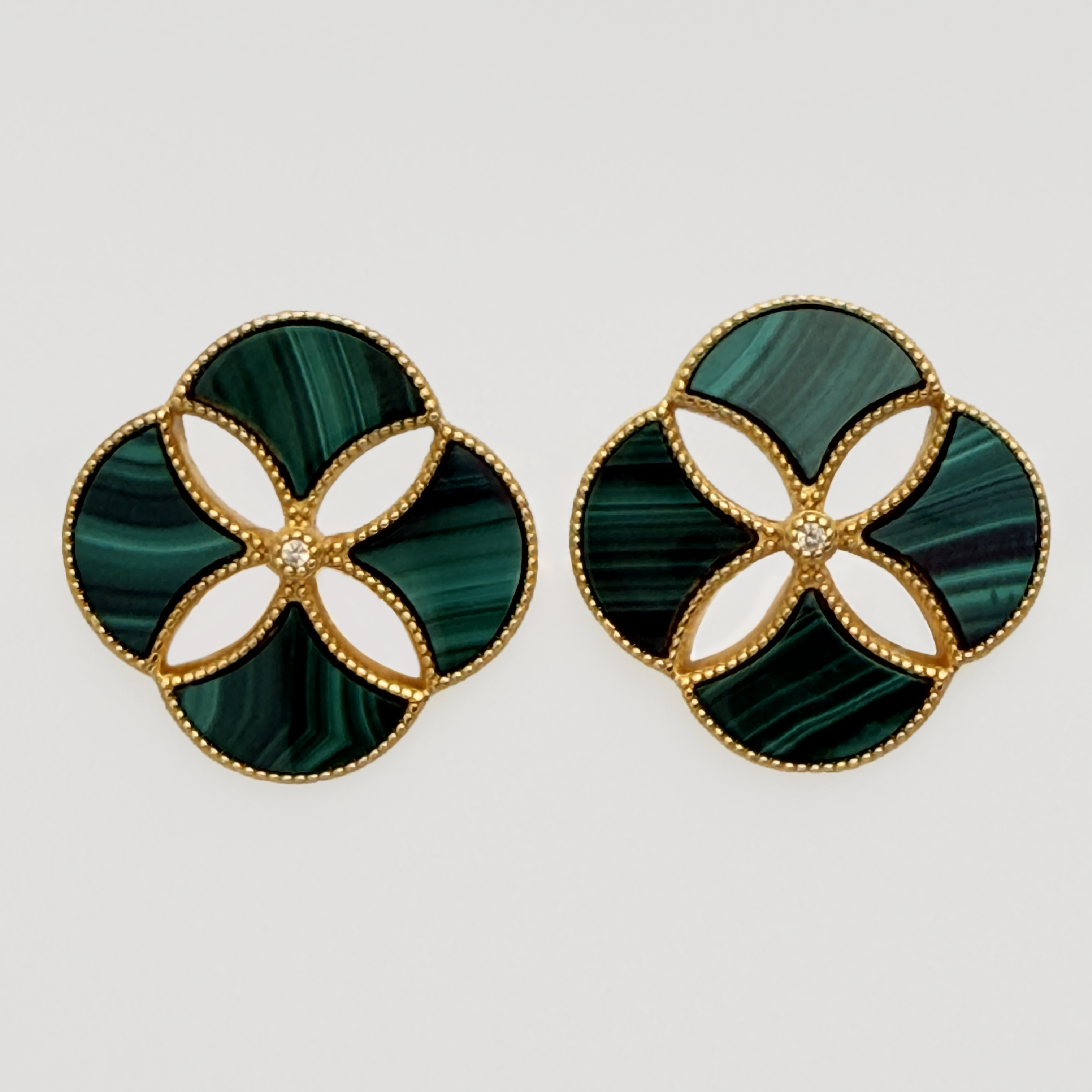 Dôme Gemstone Statement 4 Motif Earrings Plated in Gold Vermeil | Cirque D'Or Canada USA