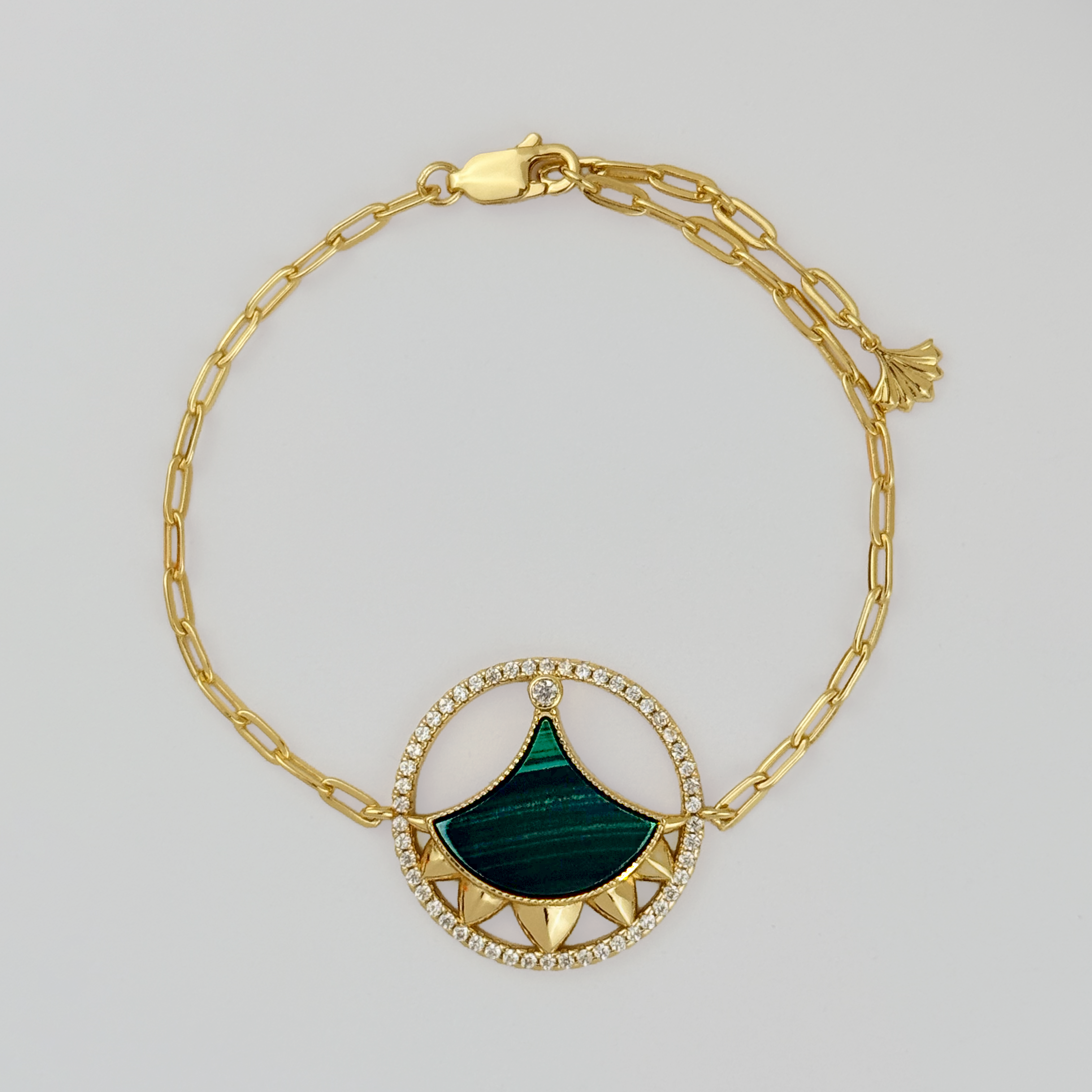 Dôme Malachite Statement Single Motif Bracelet Plated in Vermeil | Cirque D'Or Canada USA